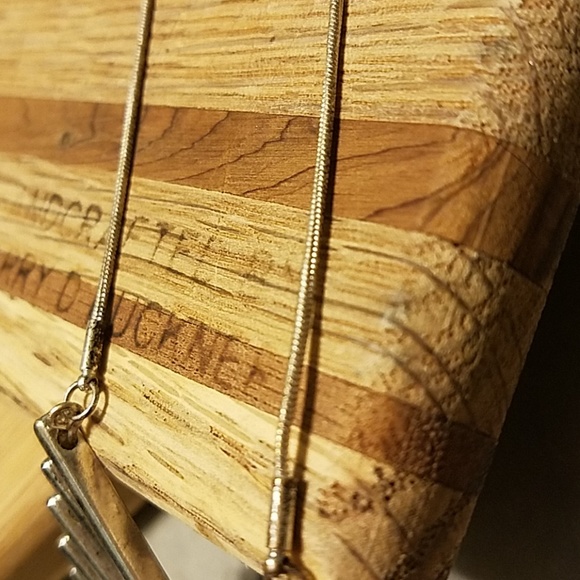 Chevron Silver Long Necklace - Picture 6 of 6